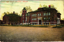High School LINCOLN Nebraska c1907 Antique Postcard picture
