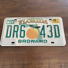 VINTAGE 1990'S Florida License Plate Broward County FL DR6-43D picture
