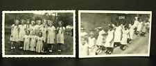 2 RPPC B&W Vintage Postcards 1930s 40s School Girls Matching Dresses  picture
