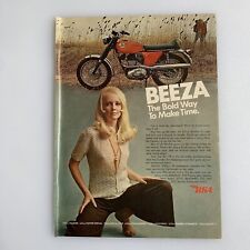 1969 Beeza BSA 250cc Starfire Motorcycle Print Ad Sexy Blonde Original Vintage picture