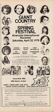 1978 Giant Country Spring Music Festival Riverside International Raceway CA Ad picture