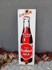 VINTAGE RED ROCK COLA PORCELAIN SIGN OLD BEVERAGE SODA DRINK GENERAL STORE ITEM picture