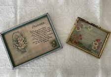 2 Vintage Framed Mother Poems 7.5” x 5.5” and 5” x 4”.  Some  Wear And Tear. picture