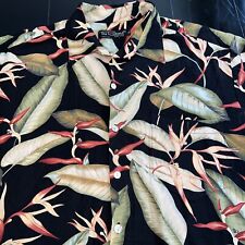 Vtg 100% Silk Tori Richard Honolulu Aloha Hawaiian Button Shirt Large Hibiscus picture