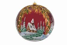 Polish Gallery Large Christmas Ornament Countryside Church and Log Houses Lan... picture