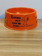 1960 Peanuts Snoopy Blue Dog Dish-Eating Out Can Be Fun-Vintage picture