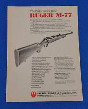 1972 RUGER M-77 RIFLE ORIGINAL COLOR PRINT AD BOLT ACTION  CLASSIC picture