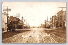 c1908 RPPC Main Street Dirt Road Stores Horse Buggy Lakeview Real Photo P687 picture