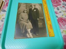 Antique 1920's Cabinet Card Photo Black Man And Wife Alabama Sunday Best Dress picture