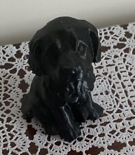 Black Lab Labrador Puppy  Dog Figurine Statue 3 Inch Plastic Unique Sitting picture
