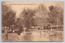 Davenport Louisiana LA Lake Scene Central Park Antique 1909 Posted Postcard picture
