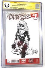 Amazing Spider-Man 1 CGC 9.6 SS Black Cat Signed Sketch Keith Pollard Al Milgrom picture