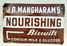 Vintage Rare J.B. Mangharam's Nourishing Glucose Biscuit Porcelain Enamel Sign picture