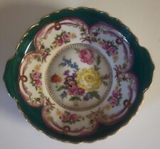 Vtg Elios Peint Main/Hand Painted H F Floral Bowl or Trinket Dish with Gold Trim picture