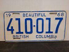 1968 British Columbia License Plate Tag Original. picture
