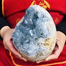 5.98LB Natural Beautiful Blue Celestite Crystal Geode Cave Mineral Specimen 252 picture