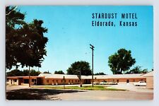 Postcard Kansas Eldorado KS Stardust Motel Restaurant Cars 1964 Posted Chrome picture
