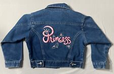 Disneyland Child Princess Denim Jean Jacket Size Small Embroidered Bejeweled picture