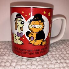 Vintage Garfield Odie Dressed as Laurel and Hardy Coffee Mug 1978 Enecso picture