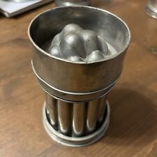 1830-45 English Pewter Mousse Pudding Mold 3 part with inverted gallery top picture
