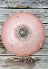 Vtg 3 Hole Frosted Pink Ceiling Light Fixture Cover Art Deco Depression Glass picture