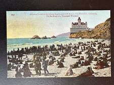 Postcard Holiday Crowd Ocean Beach Cliff House San Francisco California R209 picture