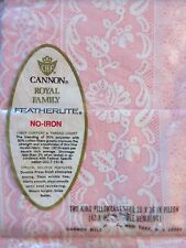 Vintage Cannon Royal Family Featherlite No-Iron 2 King Pillow Cases Pink Paisley picture