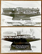 Two Real Photo Postcards Model Railroad Train Ebony & Ivory picture