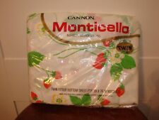 VINTAGE 70'S RETRO NEW CANNON MONTICELLO TWIN FITTED VERY BERRY STRAWBERRY SHEET picture