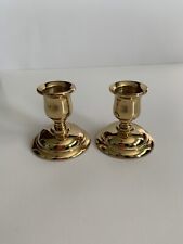 PartyLite Pair Polished Brass Candle Holders ~ 2.25