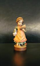 Vintage Dolfi...Hand Carved In Italy Figure Of Girl With Duck. picture