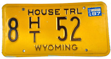 Wyoming 1987 License Plate Vintage House Trailer Platte Co Collector Pub Decor picture