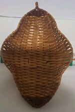 Vintage BoHo Woven Wicker Acorn Shaped Basket 9