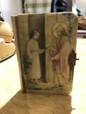 DATED 1933 VERY OLD PRAYER BEFORE THE CRUCIFIX MISSAL & PRAYER CARDS picture