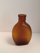 Vintage Amber Brown Glass Bottle 5” Applied Lip - Dug In NH - INTERESTING SHAPE picture