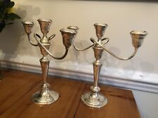 Vintage Pair Gorham Twisted Convertible Plated Candlesticks Holders picture