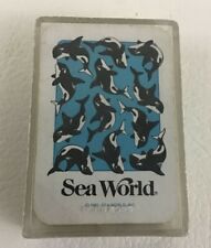 Sea World Playing Cards Mini Deck Clear Storage Case Theme Park Souvenir Vintage picture