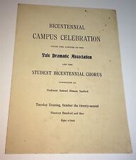 Rare Antique Victorian American Yale Dramatic Assoc Celebration Program C.1901 picture