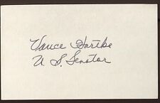 Vance Hartke Signed Index Card Autographed Signature AUTO United States Senator picture