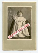 Vintage Matted Photo - Very Cute Lil Girl Standing, Fancy dress w/Ruffles  picture
