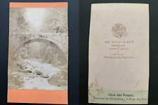 A.D.Braun, France, surroundings of Gerardmer, Pont des Fees Vintage albumen card of picture