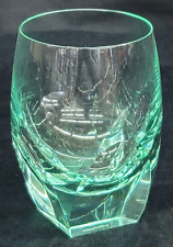 Rare Moser Bar Teal Green Double Old Fashion Whisky Glass picture