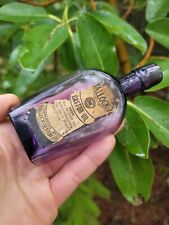 Beautiful 1890's Miniature Amethyst Flask☆Old Purple Hallock's New Jersey Bottle picture