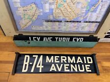 NY NYC BUS ROLL SIGN BROOKLYN MERMAID AVENUE WOODIE GUTHRIE CONEY ISLAND ART BMT picture