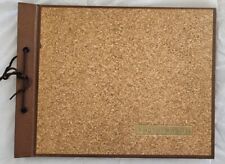 1940s Vintage Photo Album w cork-look cover, tied binding, scrapbook pages picture