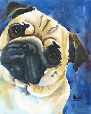 Pug Art Print from Painting | Pug Gifts, Poster, Picture, Home Decor 8x10  picture