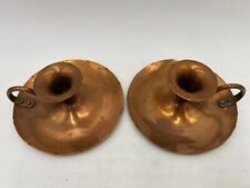 (Only Set) Antique 1930's Avon CopperSmith N.Y Solid Copper Candle Holders picture