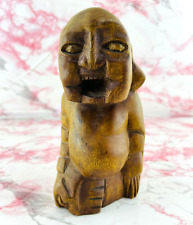 Hand Carved Wooden Laughing Buddha Statue - Exquisite Art Piece for Home Decor picture