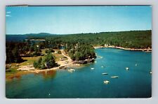 Sebago Lake ME-Maine Aerial White's Bridge c1958 Vintage Souvenir Postcard picture