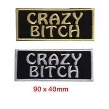Cute Crazy Bitch Set jacket clothing badge Iron on sew on Embroidered Patch picture